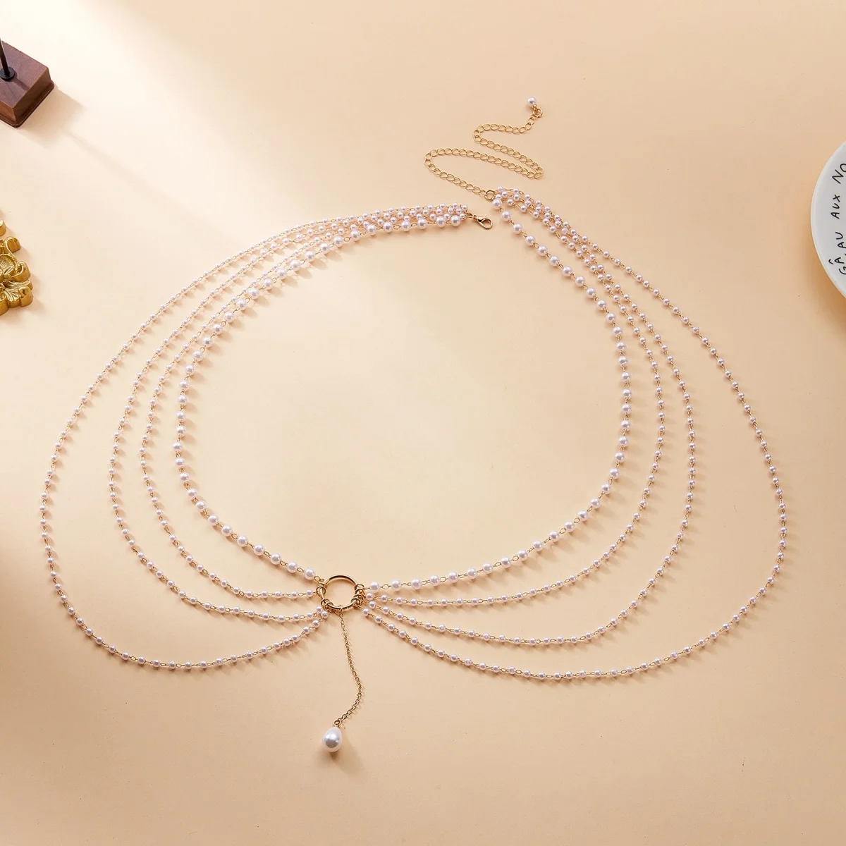 Barocke unregelmäßige Imitation Perle Perlen Halskette für Frauen Männer minimalistische mehrschichtige Perle Kette Halsband vielseitiger Körperschmuck – Detail 26