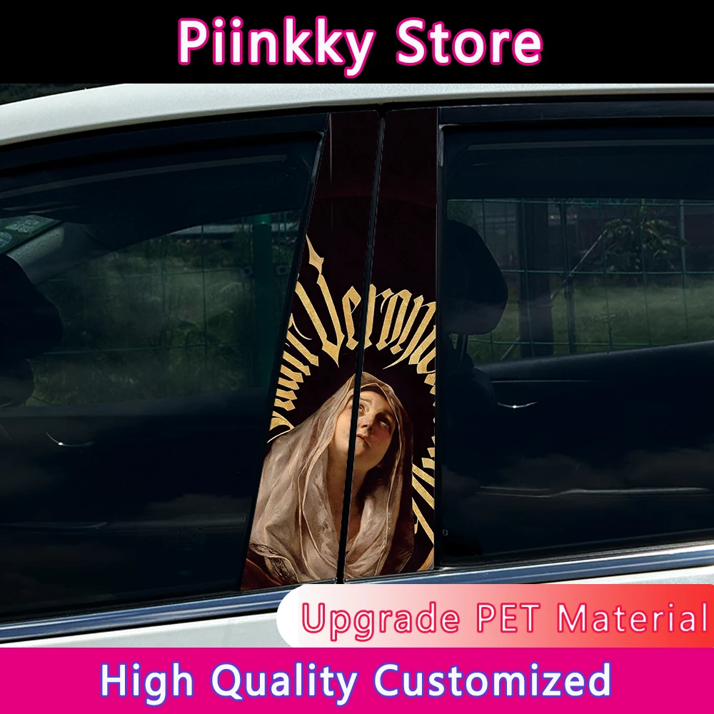 

1/2pcs Goth Style Nun Sister Car Stickers DIY Car B-pillar Cover Scratches Waterproof Durable Decoration Auto PET Decals