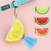 Cute fruit pet poop bag storage, can be connected to any dog ​​leash, bag and leash not included, limited special edition