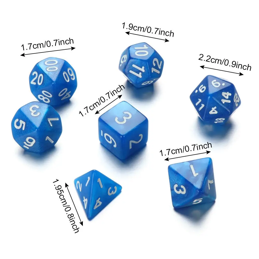 Dados poliédricos de doble color, juego de mesa de 7 piezas para RPG, mazmorras y dragones, DND, RPG, D20, D12, D10, D8, D6, D4