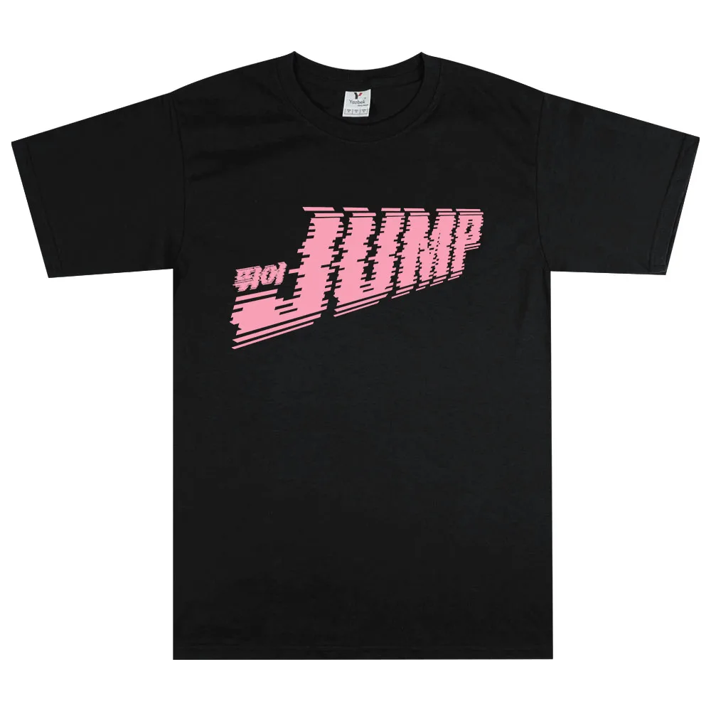

Black and Pink Jump Single Print T-shirt Korean Fashion Girls Band Tshirts Unisex Streetwear Casual Loose Short Sleeve T Shirts