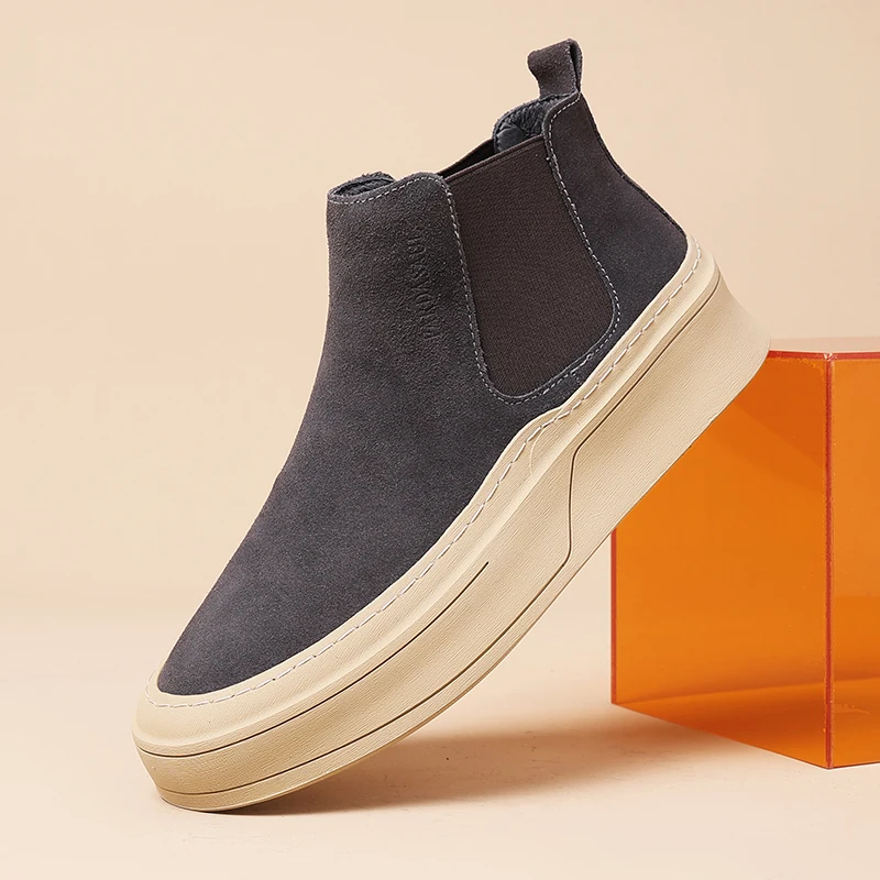 

Men's new retro versatile trend autumn and winter suede casual Chelsea leather boots 251032