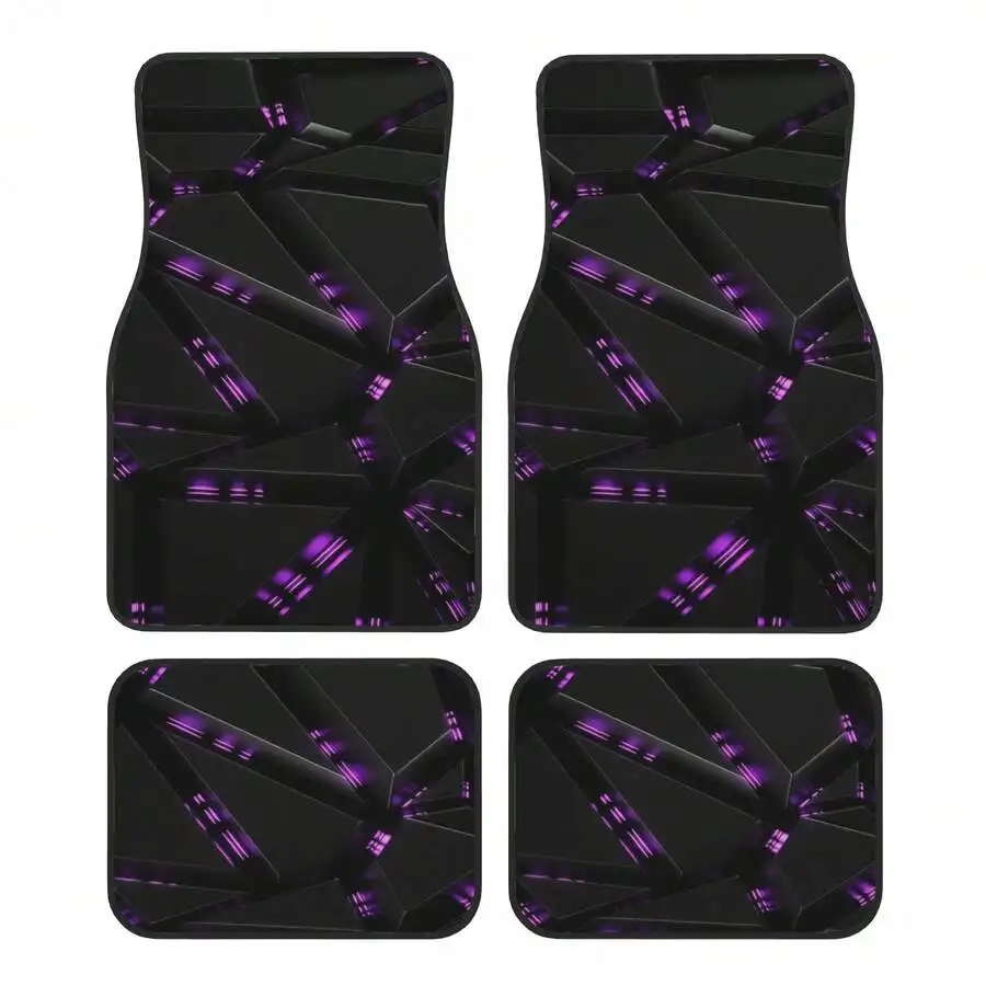 4pc Car Floor Mats Feature An Exquisite Appearance With An Iconic Mechanical Car Mat Theme, Perfectly Designed With