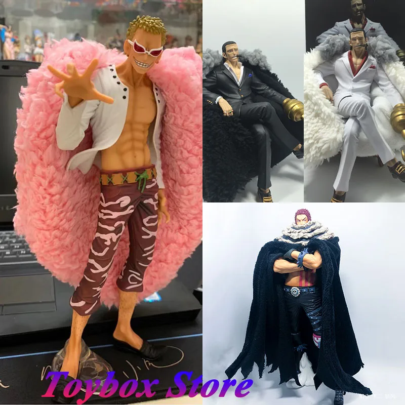 Shangi Tailored Cape ONE PIECE Anime Katakuri Long Cloak Sir.Crocodile Black White Fur Coat Doflamingo Pink Clothes Accessory