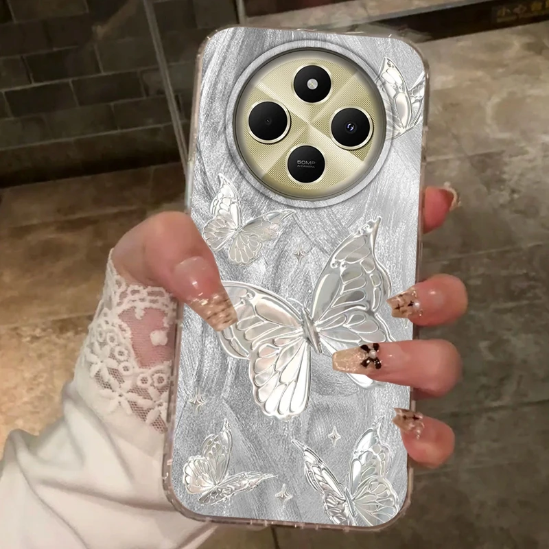 Роскошный женский чехол для телефона с бабочкой для девочек для Xiaomi Poco X3pro X5 M6 X6 X3 NFC M5s M6 X7 Pro C75 C61 Противоударный бампер Funda Cover