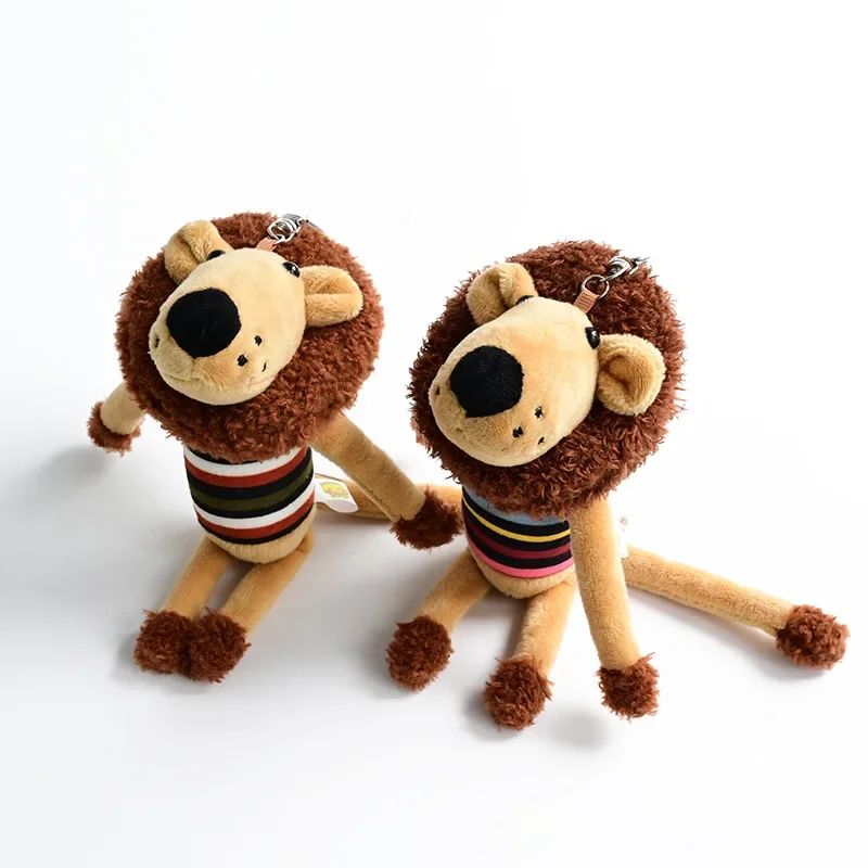 1 Pcs New Cute Naughty Lion Plush Toy Keychain Car Toy Pendant Bag Charm Send Friends Halloween Christmas Gift