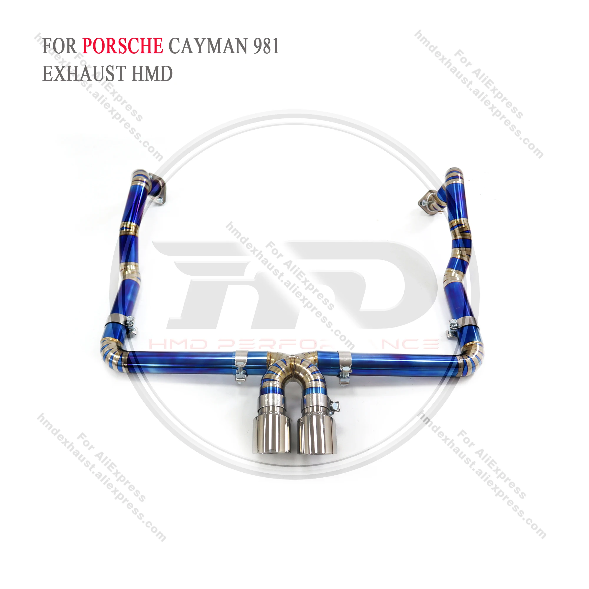 HMD Exhaust System Titanium Performance Catback for Porsche Cayman Boxster 981 2.7L 3.4L 3.8L Without Valve Straight Pipe