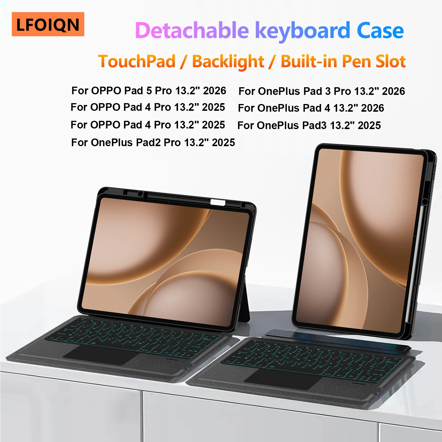 Wireless BT Keyboard Case For OPPO Pad 5 Pro Pad 4 Pro 13.2