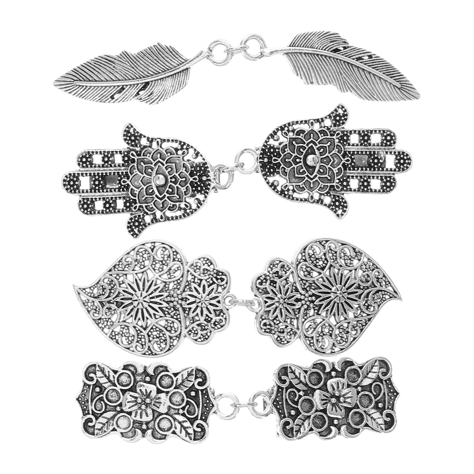 

4Pcs Scarf Clips Classic Sweater Cardigan Clips Shawl Dress Cincher Clip Clothing Pins for Women Cardigan Clip