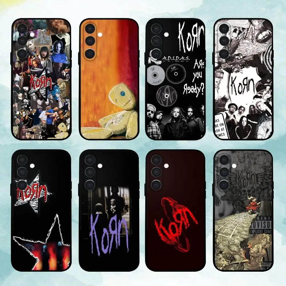 

Metal Band K-Korn-Blind Phone Case For Samsung A73,72,71,A52,51,40,41,A22,A32,31,A13, Soft Black Shell