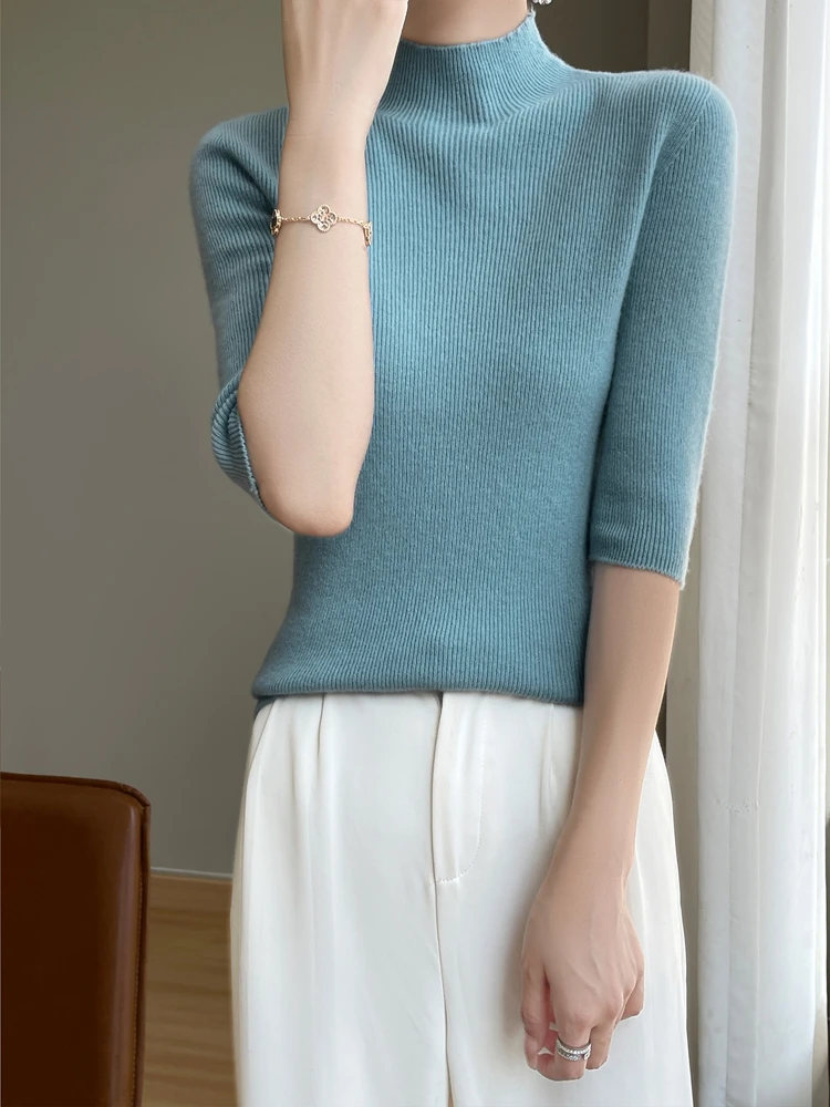 Base lavorata a maglia slim fit da donna irt f Collo alto Five Sve mid Sve Top interno lavorato a maglia con colletto medio autunnale