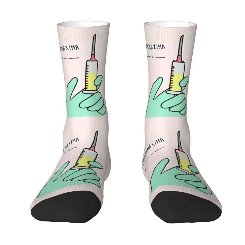 Kawaii Print Enfermera En Apuros Doctor Nurse Medical Health Socks for Men Women Stretchy Summer Autumn Winter Crew Socks