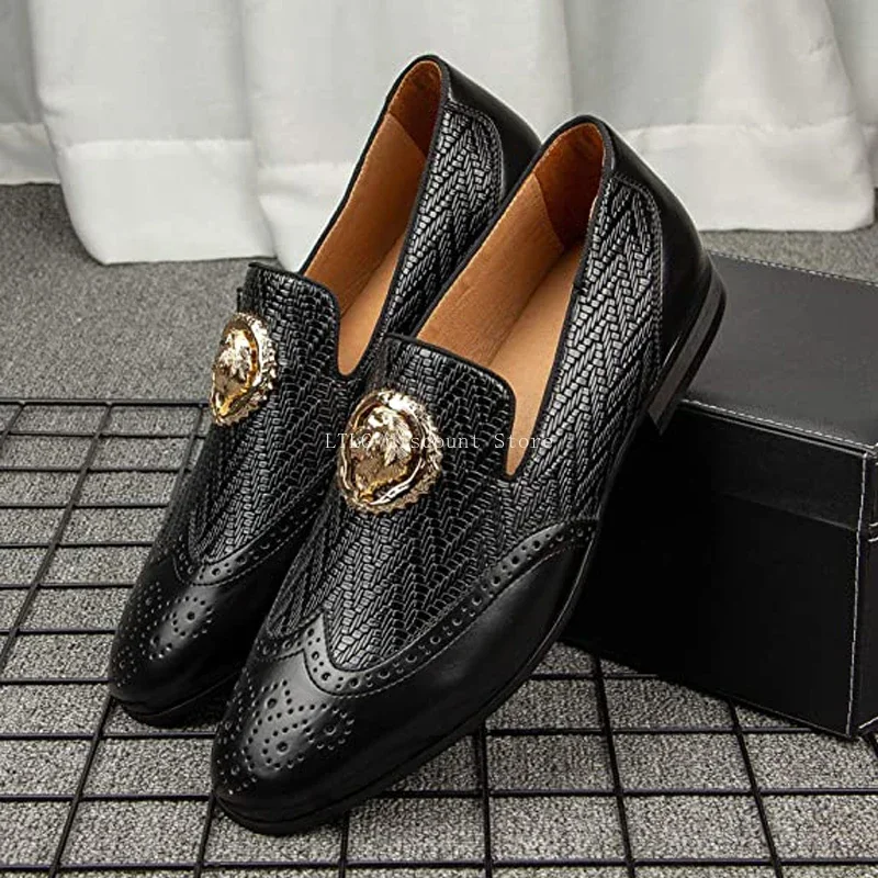 Mens Loafers  Casual Business Shoes Men Handmade Autumn Breathable Fashion Velvet for Men Black Mens Party Banquet Driving Shoes