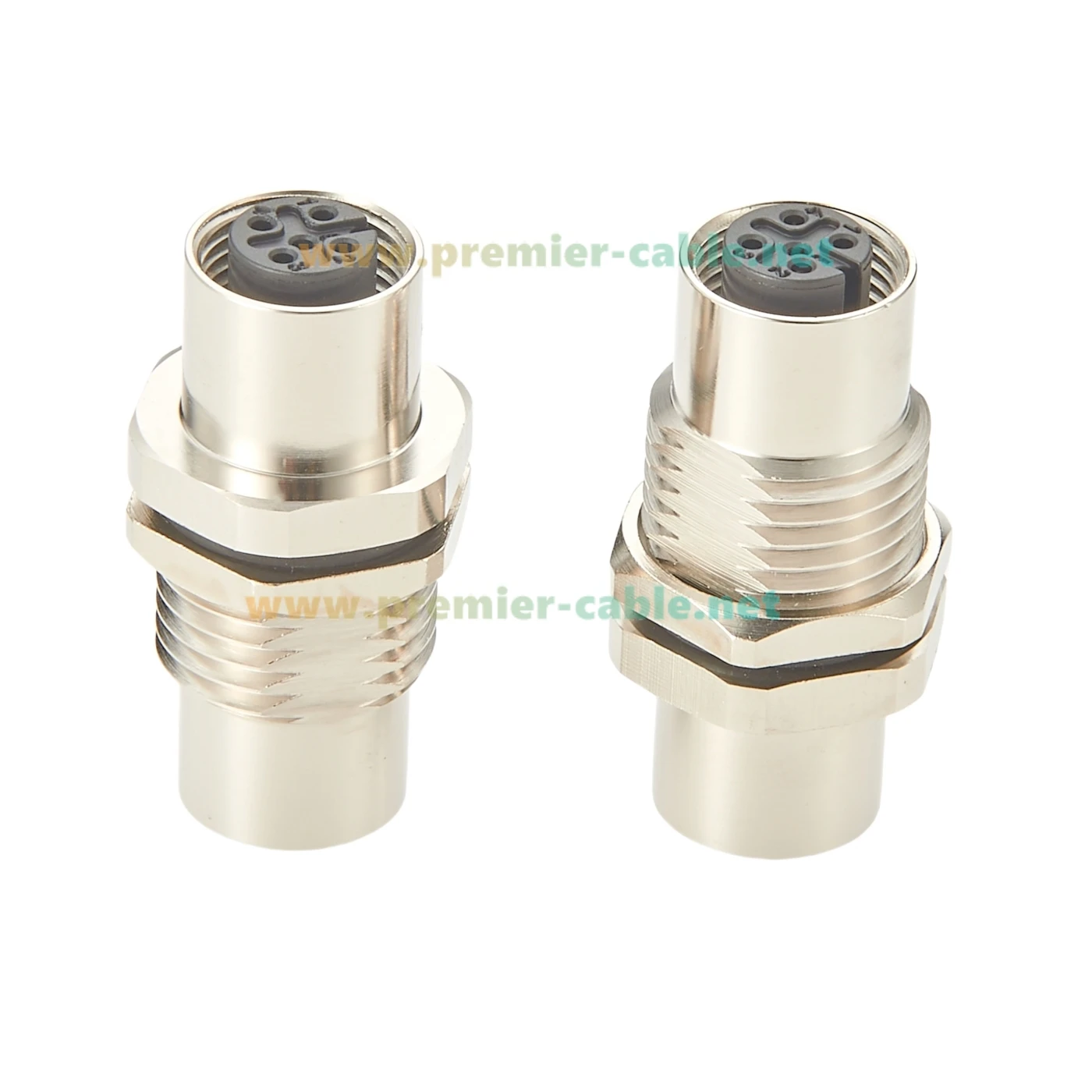 M12 A رمز 5Pin أنثى إلى أنثى مقرنة محول لوحة جبل IP67 محمية الحاجز التغذية موصل دائري صناعي