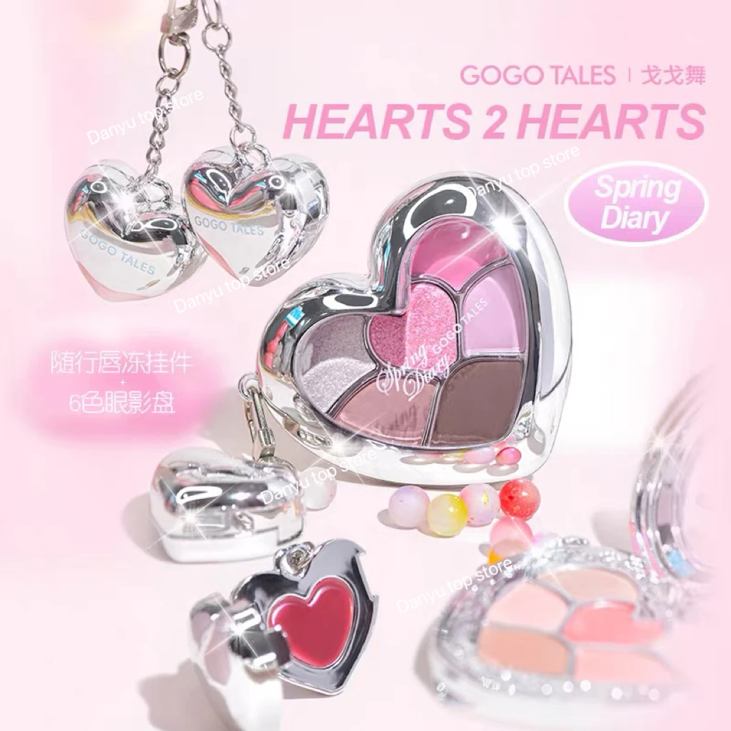 GOGO TALES Piatto per ombretto a 6 colori Ombretto per trucco opaco perlato Lucidalabbra Smalto per labbra