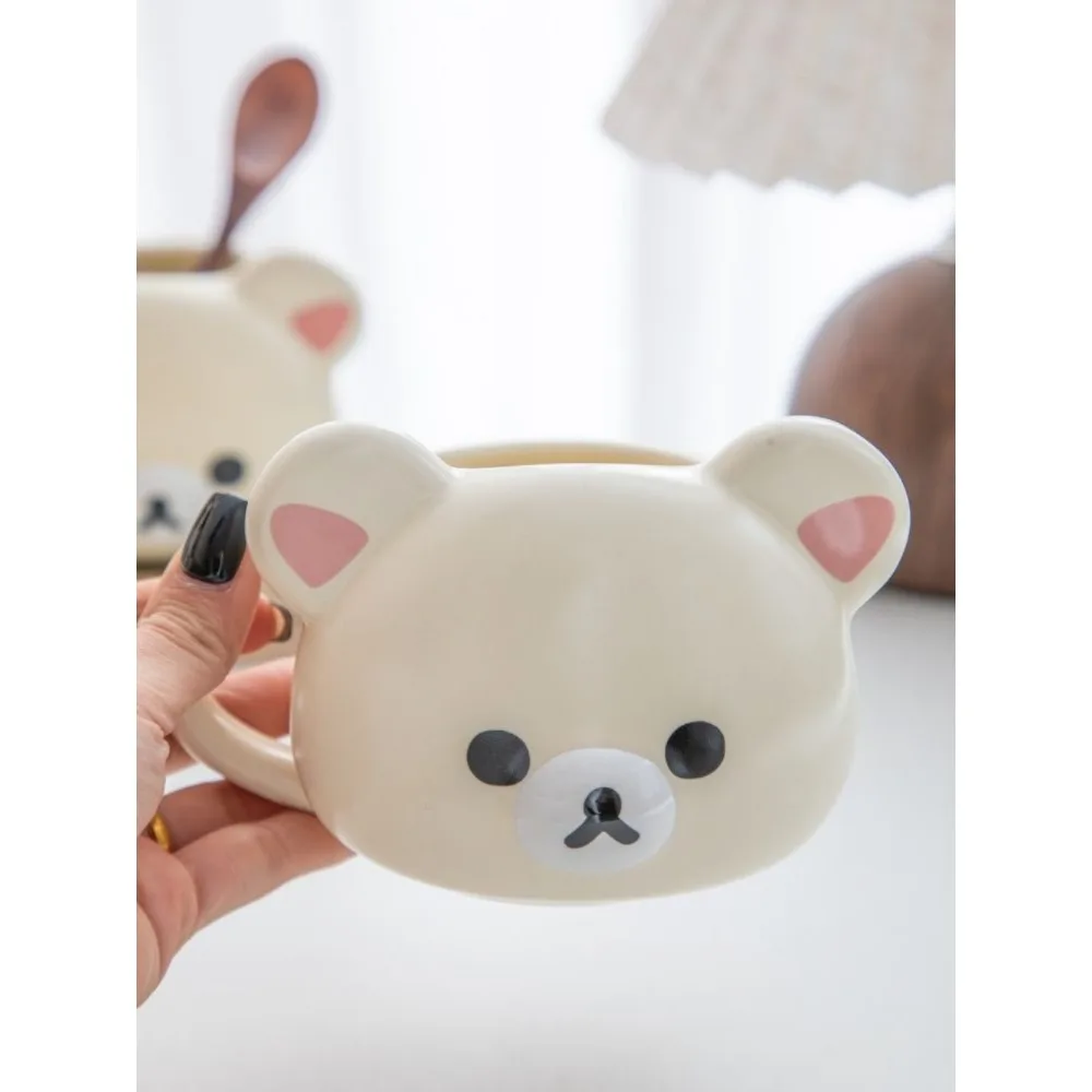 

Милая керамическая кружка Rilakkuma для кофе и завтрака, симпатичная мультяшная кружка для девочек, студенток, для дома и офиса, идеальный подарок на праздник или день рождения