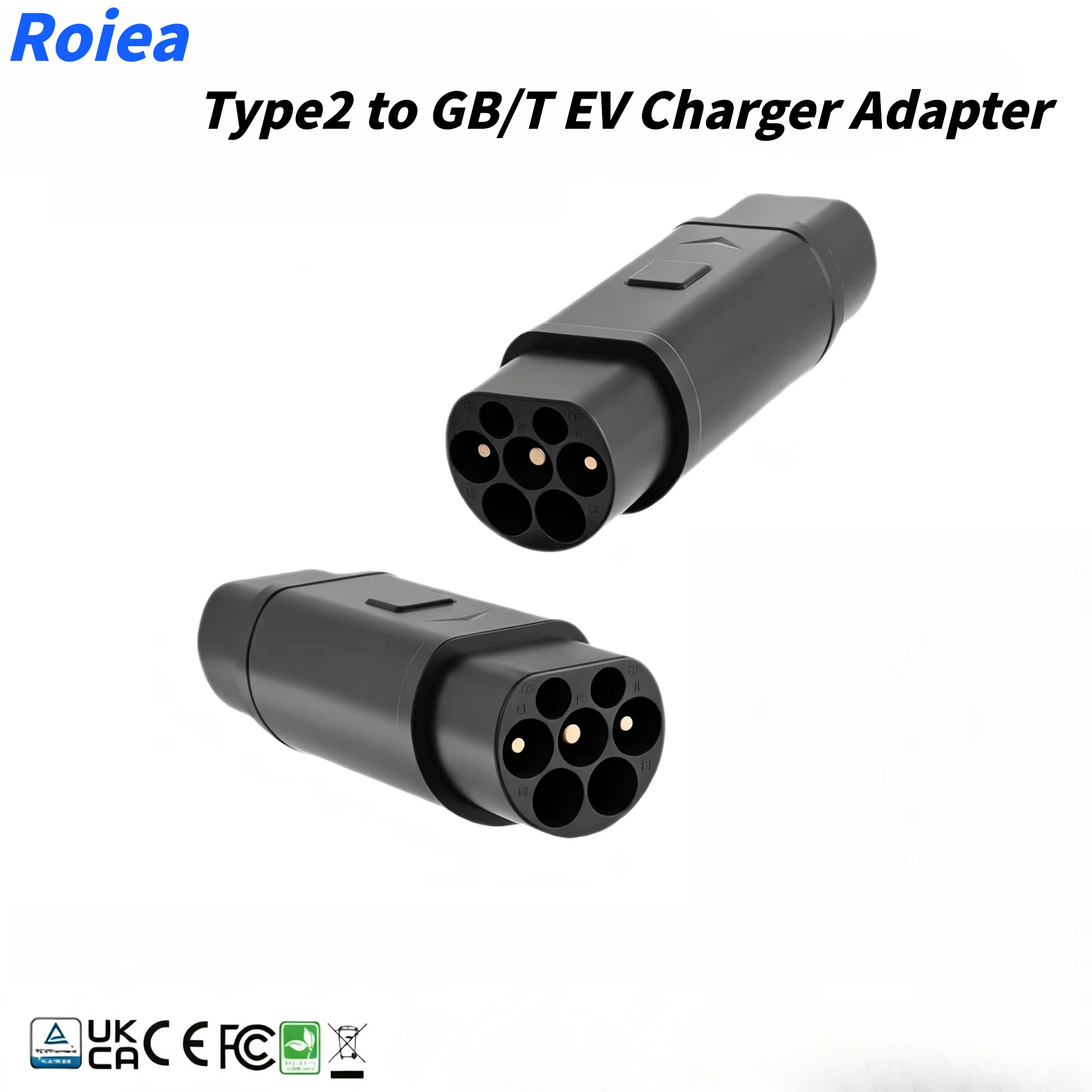 Roiea Type 2 to GBT EV Charging Adapter IEC 62196 Type2 to GBT Chinese Standard Charging Converter 32A For GBT Electric Vehicles