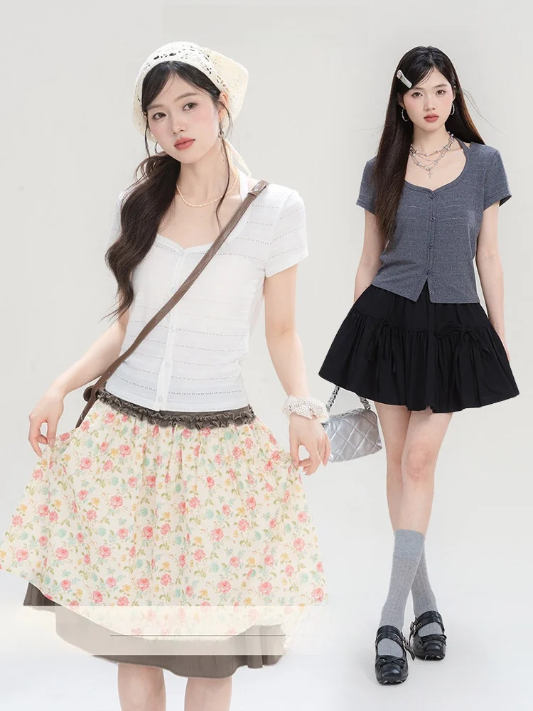 

Женская летняя футболка Loveheynew с вырезами и сердечками, облегающий топ с имитацией двухслойности и дизайном с вырезом на шее