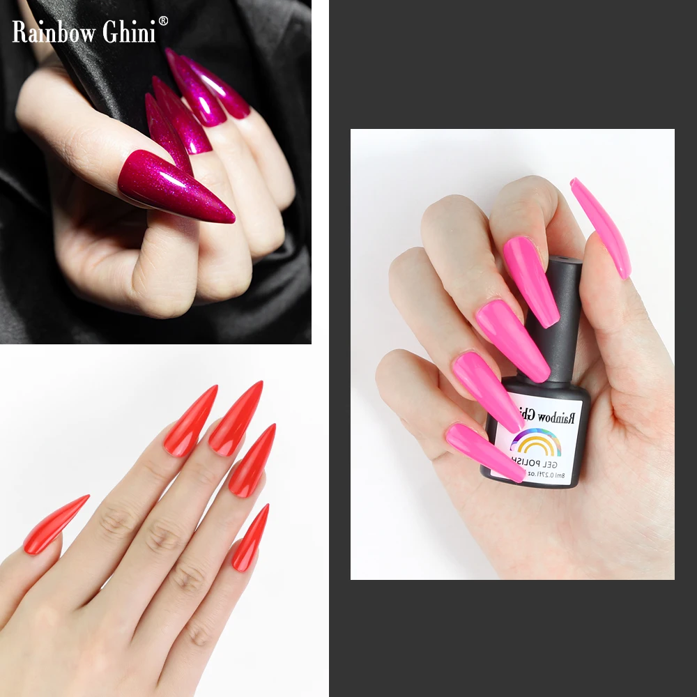 RG 150 ألوان بريق هلام مسمار البولندية 8 مللي مانيكير الهجين فيرنيس Semis الدائم UV Led النيون مسمار الفن الورنيش قاعدة علوية معطف هلام #6