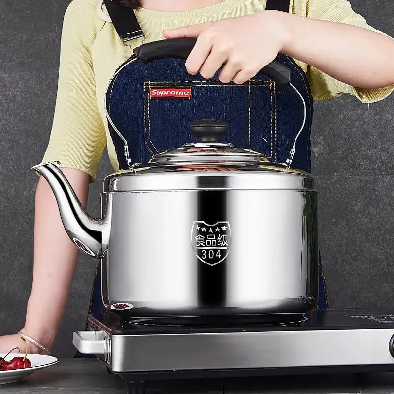 Stainless Steel Kettle Sounding Large Capacity Whistle Gas Gas Induction Cooker Teapot Kettle Metal Tea Kettle Camp Kitchen Hot - view 5
