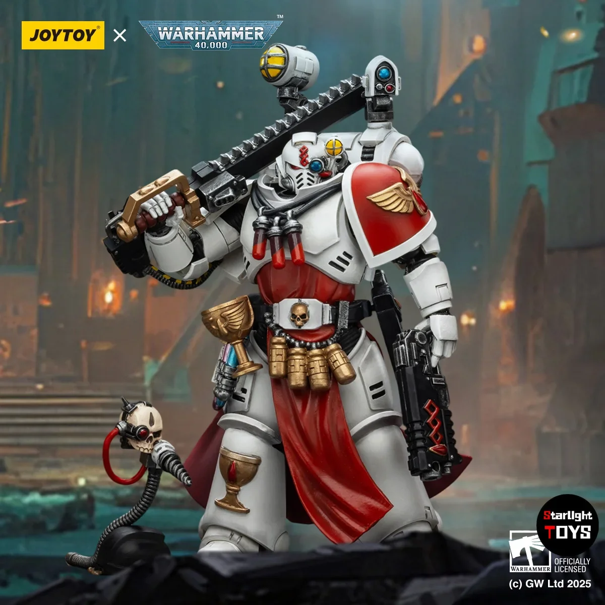 

【24 Hours Delivery】JOYTOY 1/18 Action Figure 40K Blood Angels Sanguinary Priest with Heavy Bolt Pistol Chainsword Narthecium