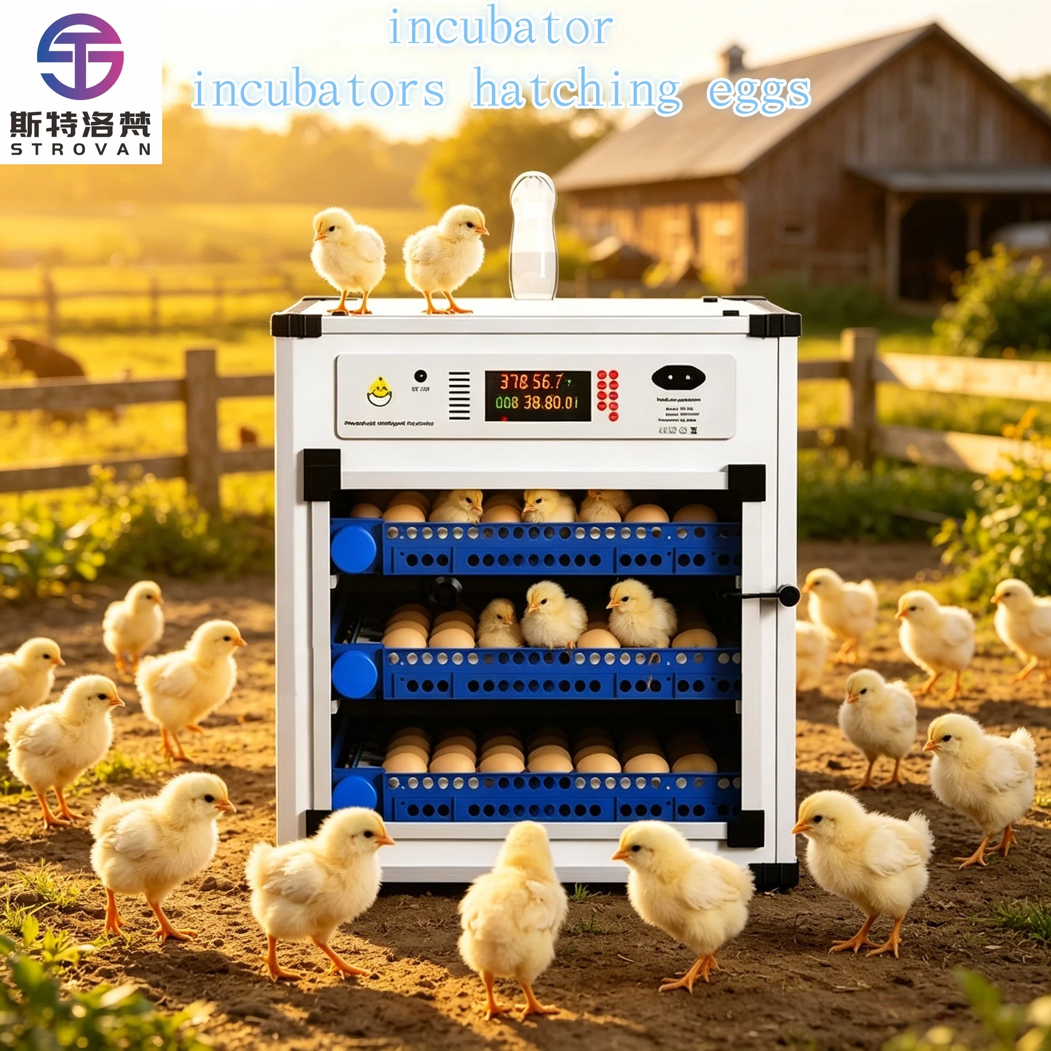 Commercial  Incubator Machine for 500 s with Automatic Turning and Digital Temperature Display