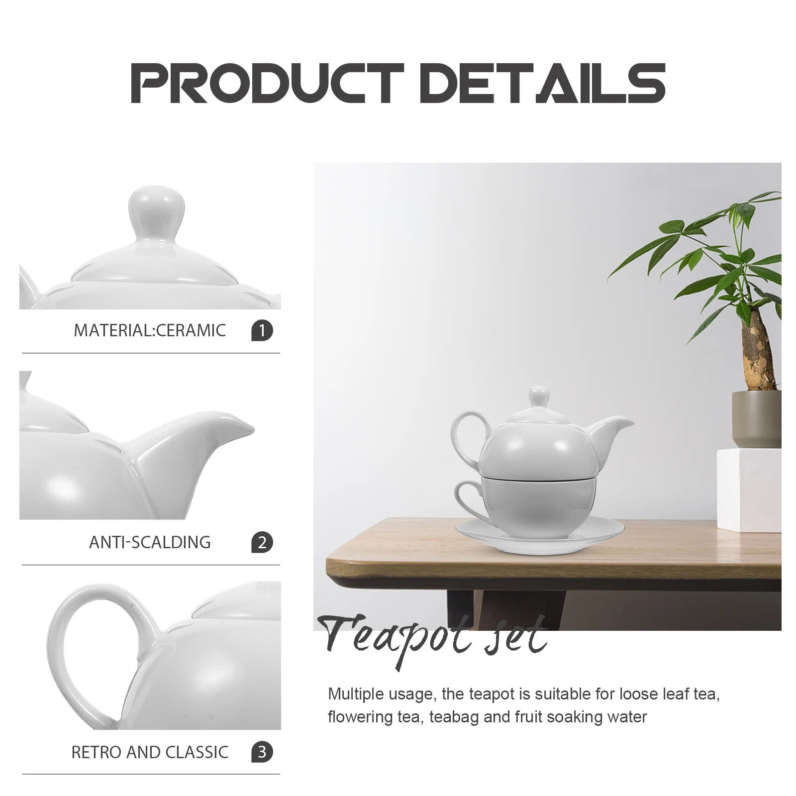 

Ceramic Kettle Tea Pot Porcelain Coffee Ceramics Small Teacups Decorative Teapot