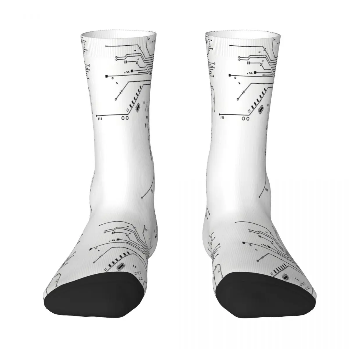 

CPU Processor Circuit Diagram White Circuit Diagram Sock Socks Men Women Polyester Stockings Customizable Sweetshirt