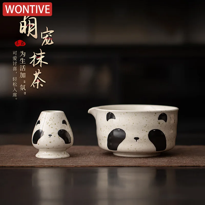 

Cute animal Matcha Tea Set Whisk Stand Tea brush Ceremony Matcha Bowl Grinder Brushes Tea Tools Holder Tea-making Accessories