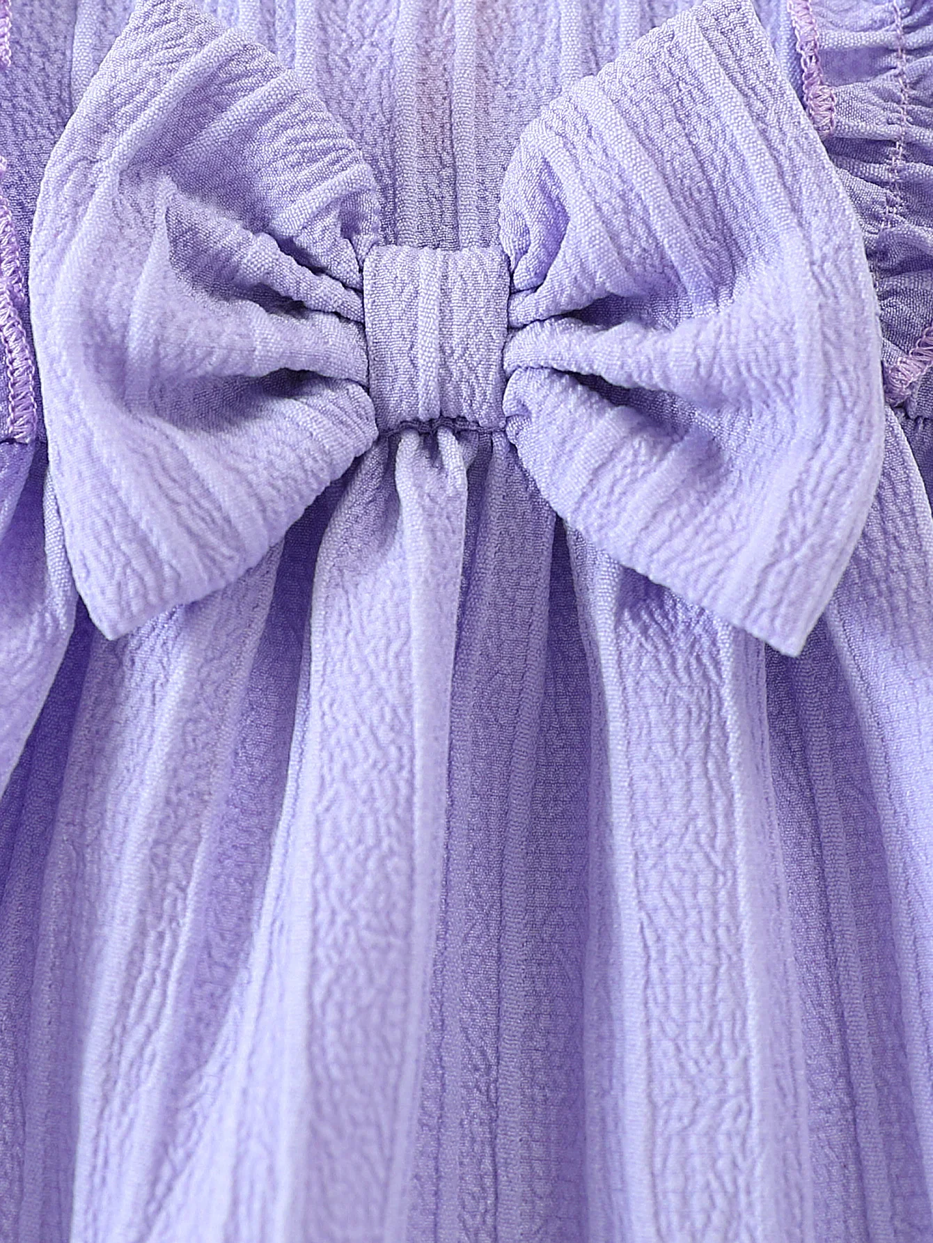 2pcs Baby Girls Purple Bow Jacquard Princess Dress with Hair Clip, Sweet Style, for Photoshoot/Daily/Outdoor, 0-18M, Breathable