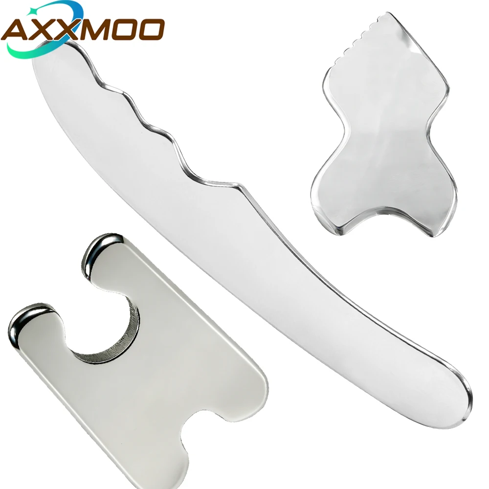 

1PCS Stainless Steel Gua Sha Scraping Massage Tool, Reduce Muscle Soreness & Back Pain for Home SPA Use