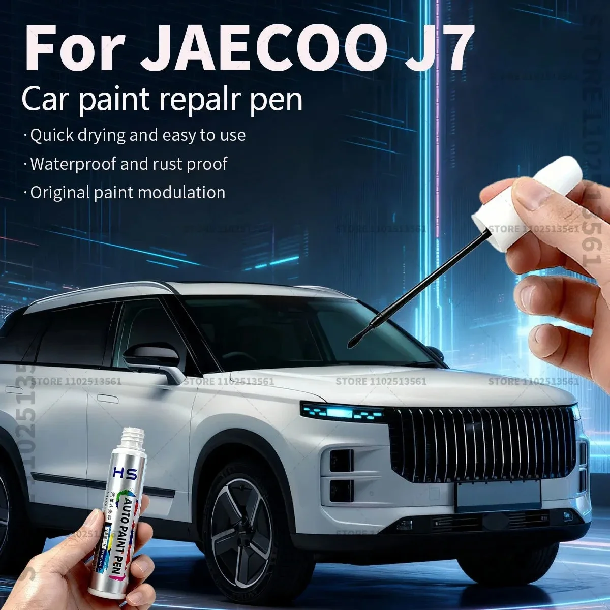 قلم إصلاح طلاء السيارات مزيل الخدوش اللمس لتقوم بها بنفسك اكسسوارات السيارات رمادي 191 أسود 213 أبيض 215 أحمر CAH أخضر 180 لـ JAECOO J7 #1