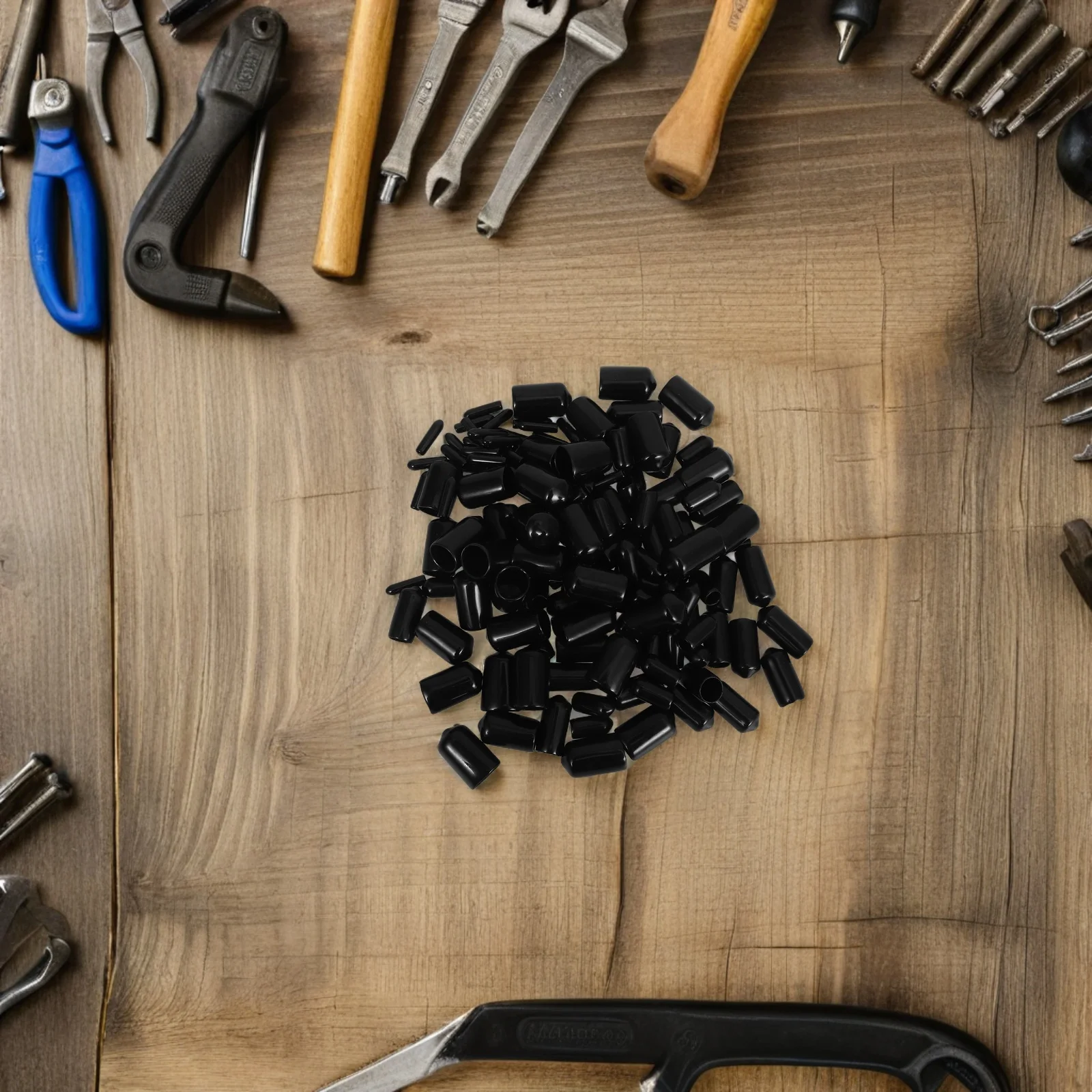 

120pcs Black PVC Thread Safety Caps 8 1 4 3 8 1 2 Inch Wire End Protectors Pegboard Hook Covers Screw Thread Protectors
