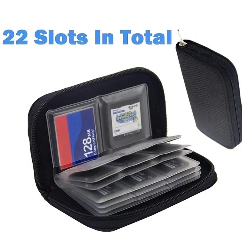 SD Card Carrying Case Holder Wallet Memory Collect Bag 22 Slots For CF SDHC MS DS And For Micro SD Camera Game Storage Holder