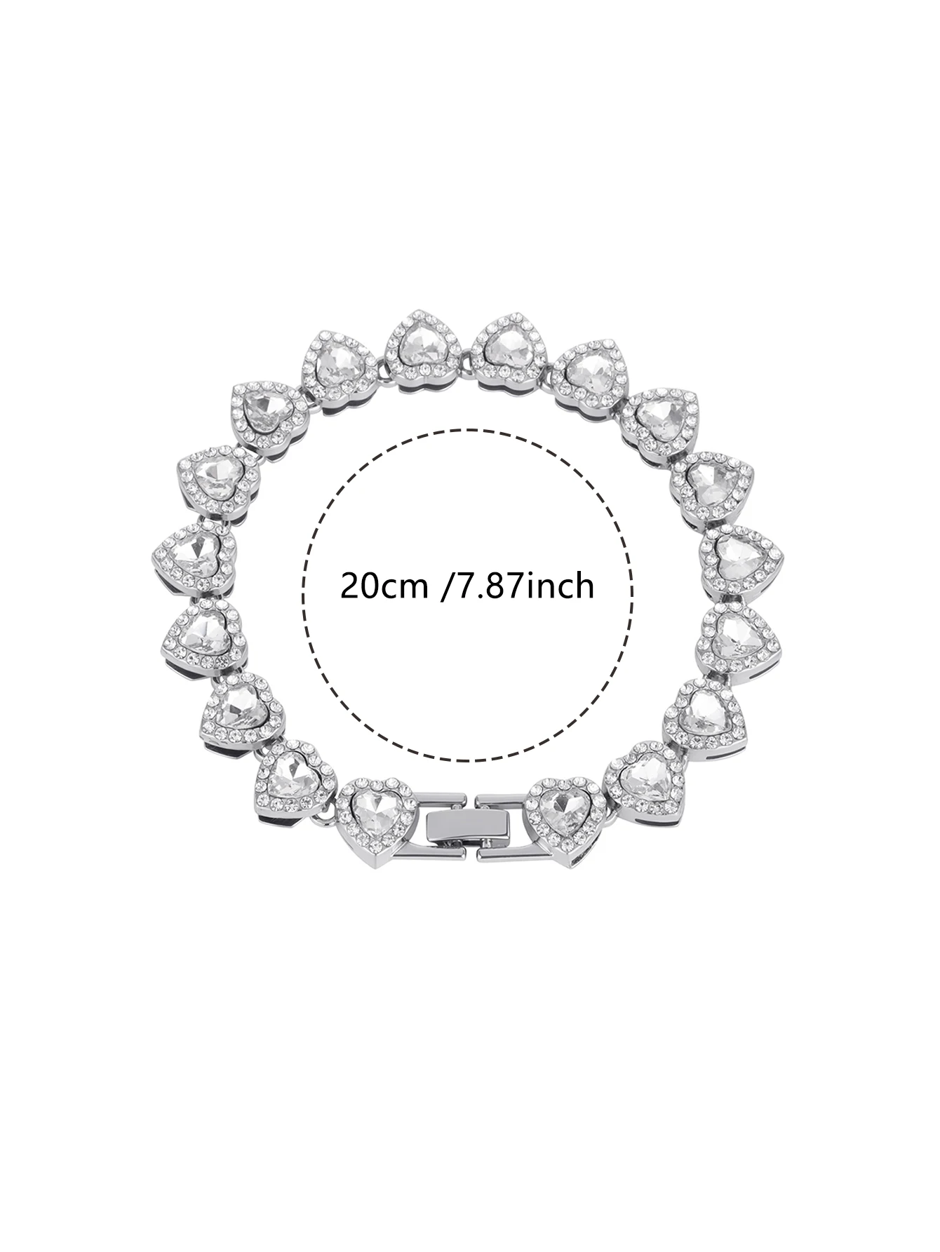 Yupsk 2 Stück/Set Rosa Blaues Herz Strass Tennis-Armband Gestapelter Schmuck für Frauen Mode Personalisierte Tägliche Accessoires – Detail 12