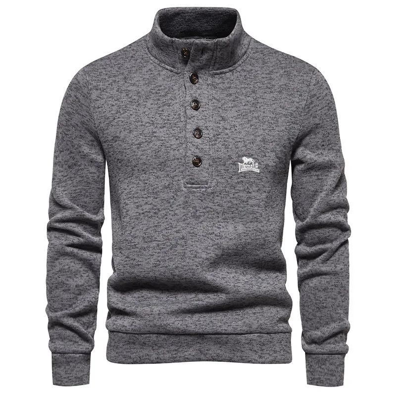 LONSDALE autumn and winter new European men's casual pullover, high neck button sweater, knitted sweater, sweatshirt