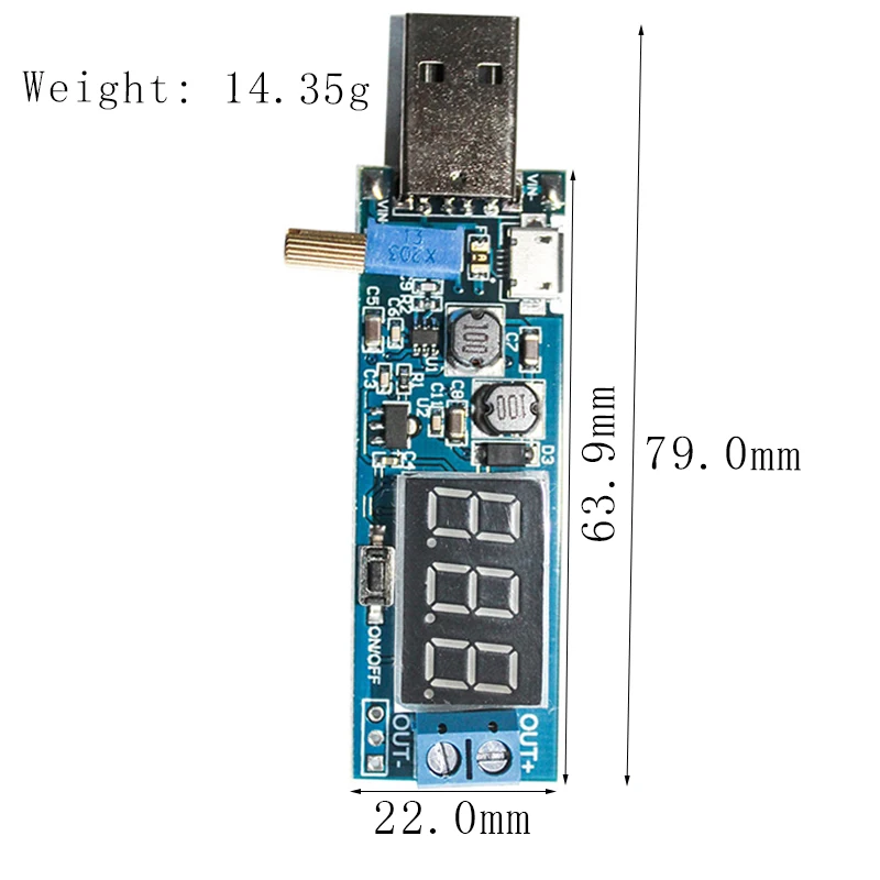 DC-DC 5V to 3.5V / 12V USB Step UP / Down Power Supply Module Adjustable Boost Buck Converter Out DC 1.2V-24V