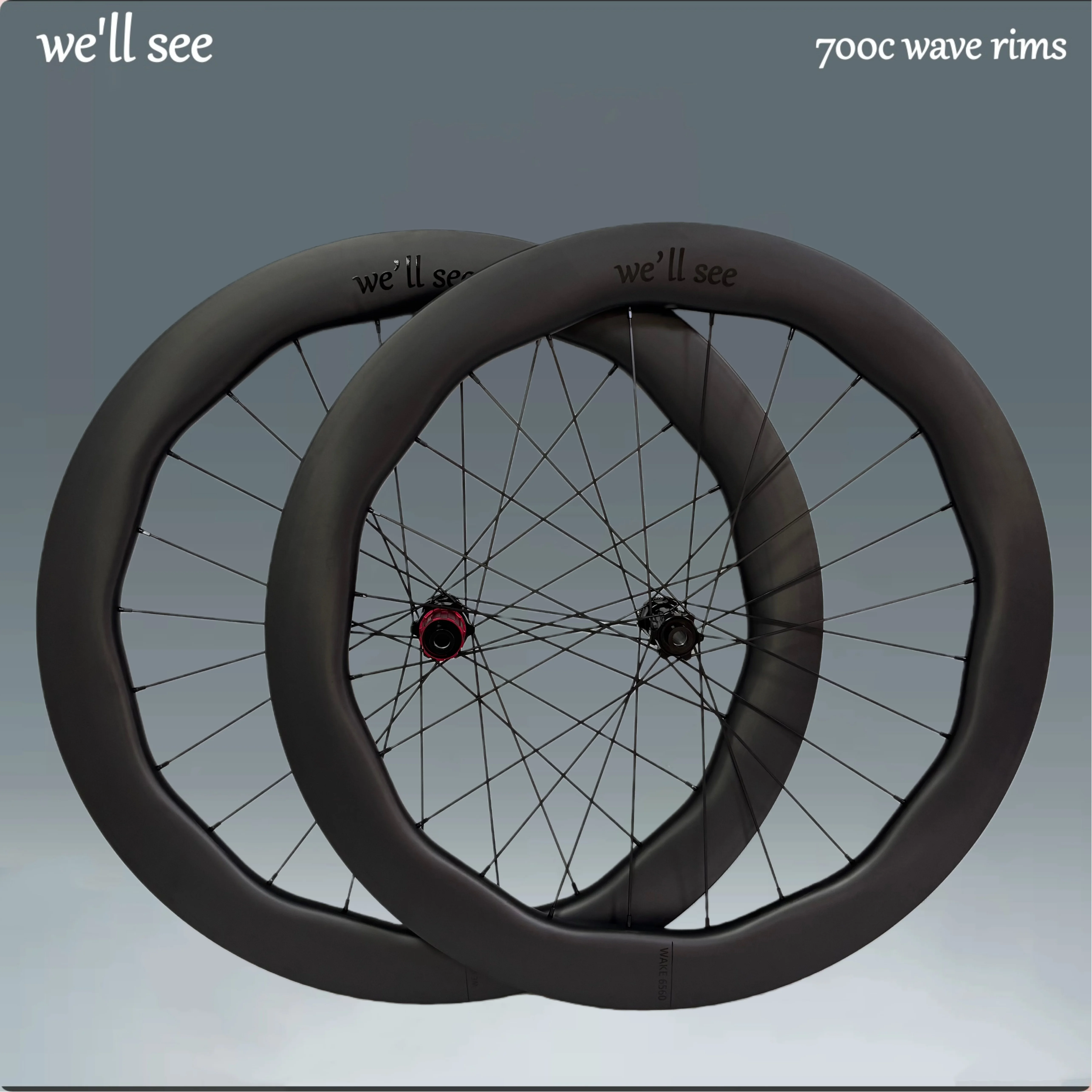 

2026 We'llsee Wave 6560 Bicycle Wheelset Road Bike Disc Brake 4550 Carbon Wheelset 700C Width 28mm Clincher/Tubeless Bike Wheels