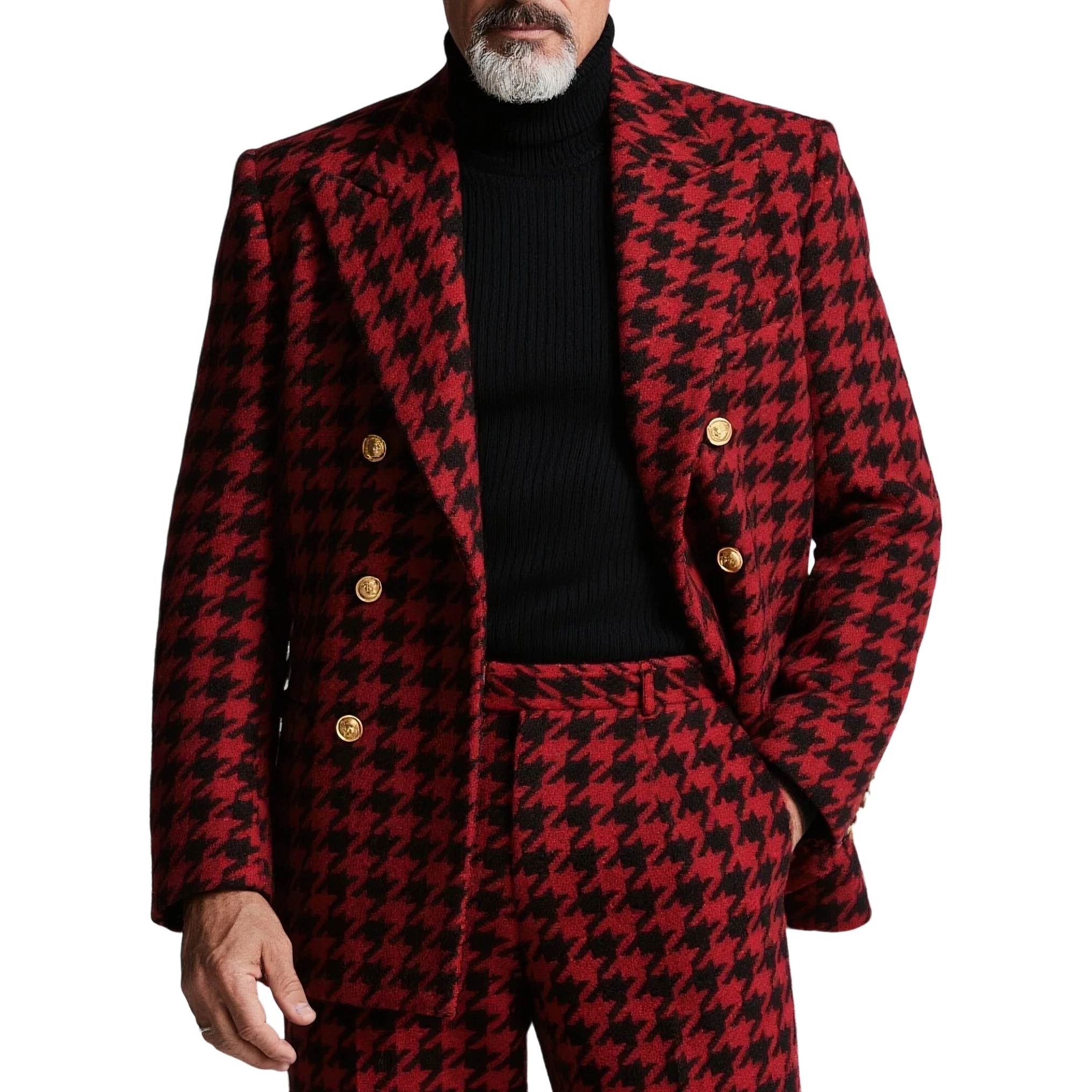 الحديثة الجديدة مصمم بدل زفاف للرجل 2 قطعة السترة النباتات مزدوجة الصدر بلغت ذروتها ملابس مكتب الأعمال حسب الطلب