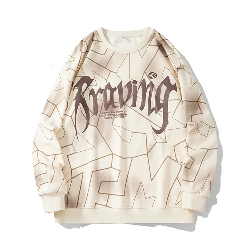 

2024 Street Trendy Men's Clothing New Autumn and Winter Men Round Sweatshirt Comfortable Letter Printed Fashion Men's Pullover