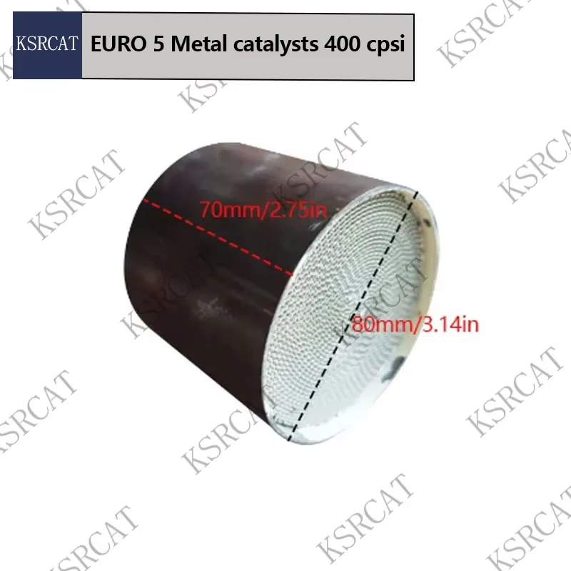 Image of EURO 5 Metall-Dreiwege-Katalysator 80x70mm 400cpsi Wabenträger Abgasreinigung für Auto-Ersatzteile
