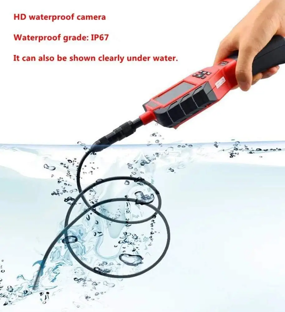 Sistema portátil de câmera de esgoto de alta definição de 3,5 polegadas para detecção de tubulação industrial de endoscópio e exploração de esgoto