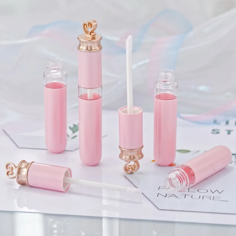 

Lip Glaze Tube Wholesale 5ml Empty lipgloss Tube Pink Love Lip Gloss Sub-bottling Lipstick Tube Empty Bottle DIY packaging