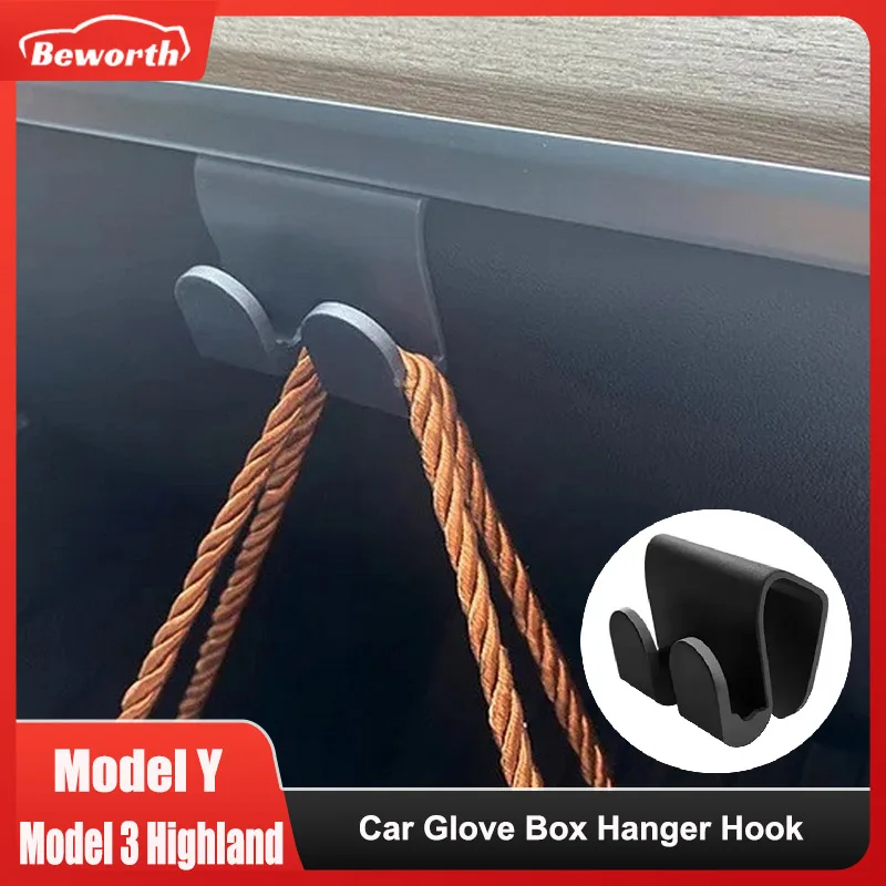 Handschoenenkastje Haak voor Tesla Model 3 Highland 2024 Model Y Bagage Multifunctionele Opslag Hanger Houder Clip Nieuwe Model 3 Accessoires