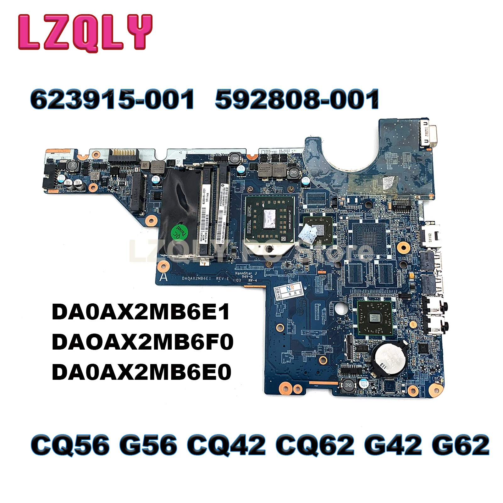 

For HP Compaq CQ56 G56 CQ42 CQ62 G42 G62 Laptop Motherboard 623915-001 592808-001 DA0AX2MB6E1 DAOAX2MB6F0 DA0AX2MB6E0 Mainboard