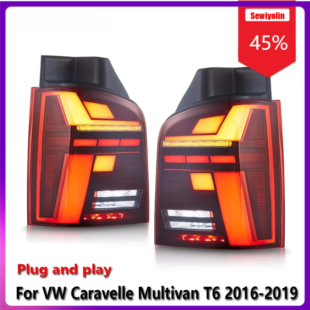 

Sewiyolin Car LED Lamp Tail Light Assemblies For VW Caravelle Multivan T6 2016-2019 Auto Fog DRL Brake Turn Signal Lamp