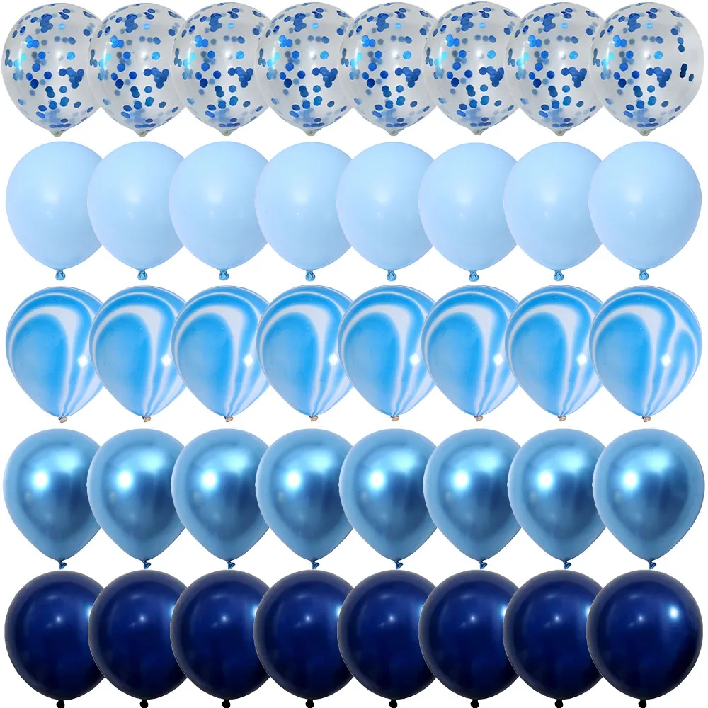 

40PCS Blue Night Blue Agate Blue Balloons Gender Reveal Wedding Valentine's Day Baby Shower Birthday Globos Party Decorations