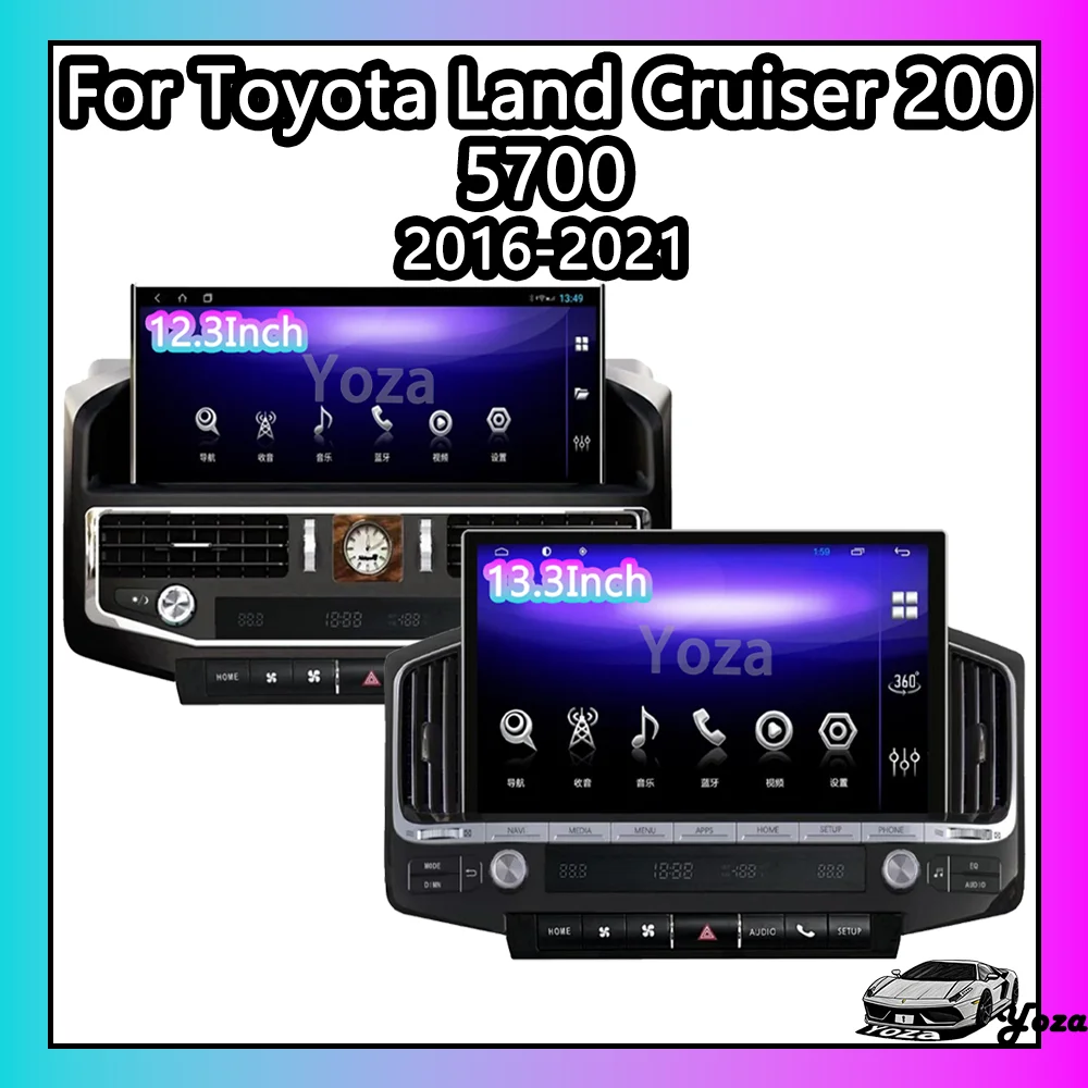 

Yoza Carplay Car Radio For Toyota Land Cruiser 200 LC200 5700 2016-2021 Android11 Touch Screen Multimedia GPS Navigation Stereo