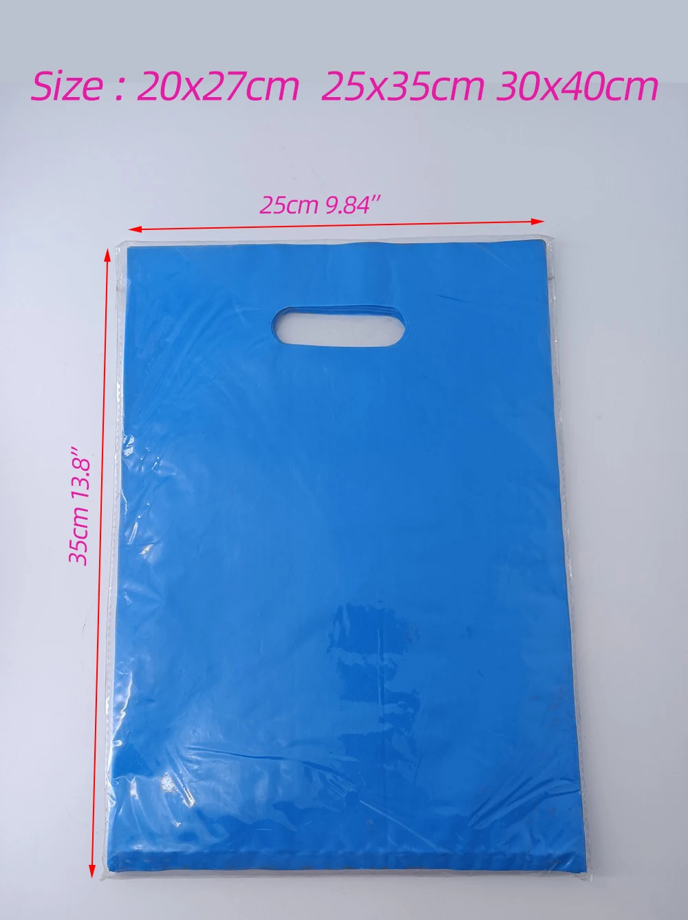 

pure color Plastic bag shopping mall Tote bag Die Cut Plastic carrier bag Grocery bag poly clothing Tote bag