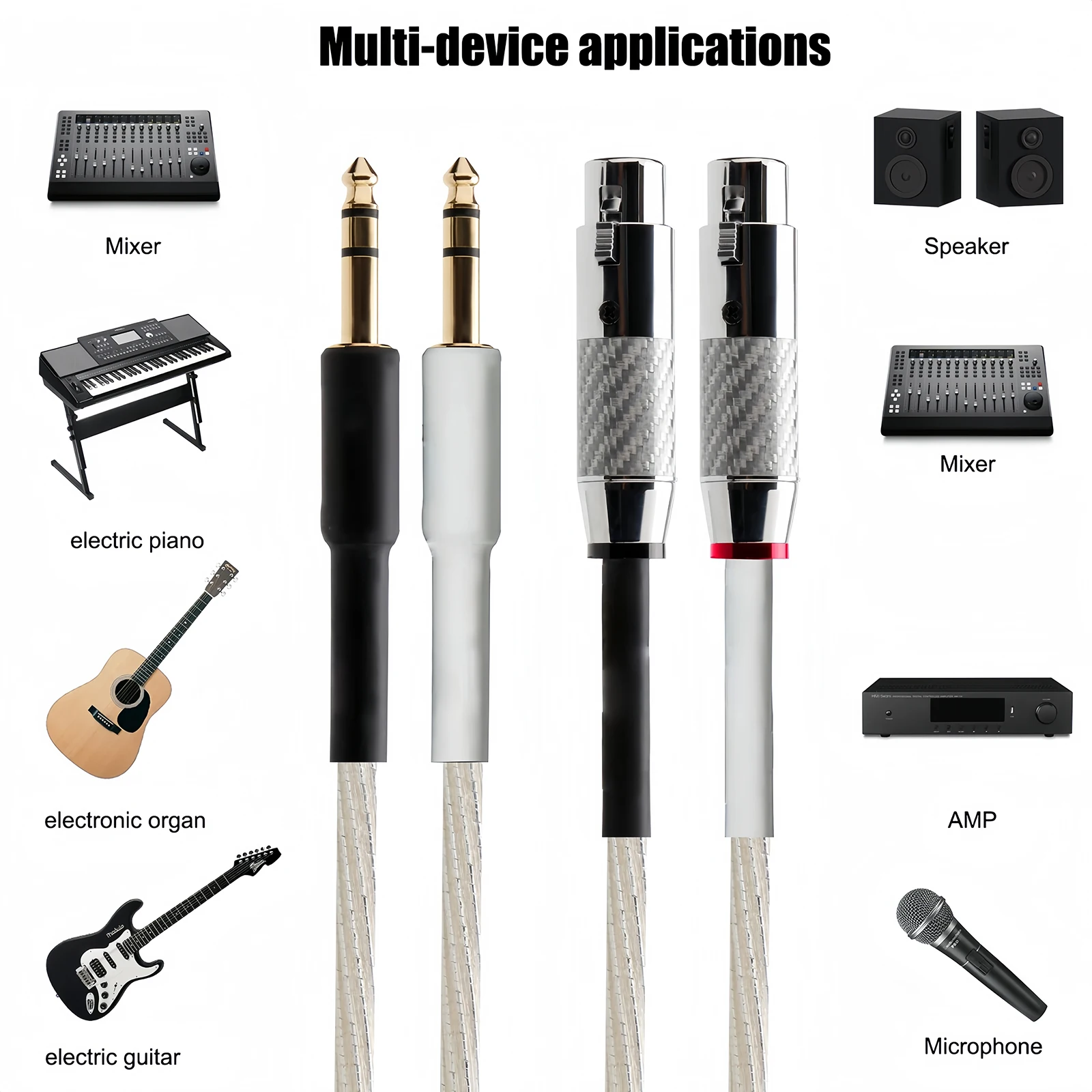 6,35 mm Trs a Xlr macho/hembra 6,35 Mixer Jack amplificador de potencia cable de equilibrio de sonido